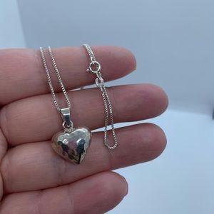 Sterling Silver Hammered Heart Necklace